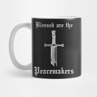 Blessed are the Peacemakers Broken Sword Gothic Mug